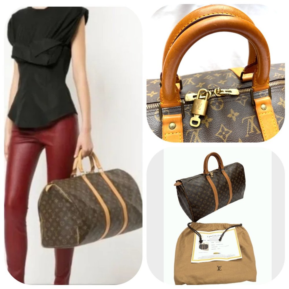 Auc Vintage LOUIS VUITTON MONOGRAM KEEPALL 50 TRAVEL DUFFLE BAG